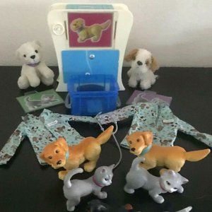 2004 Mattel Barbie Doll Pet Vet X-Ray Machine Toy Cats and Dogs 17 pieces